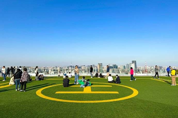 Helipad with Towers in the Background