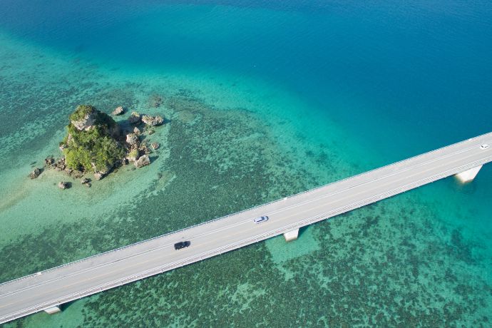 Driving on Kouri Bridge, Okinawa