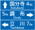 Distance of Cities & Towns Sign