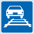 Driving on Tram Line Permitted Sign