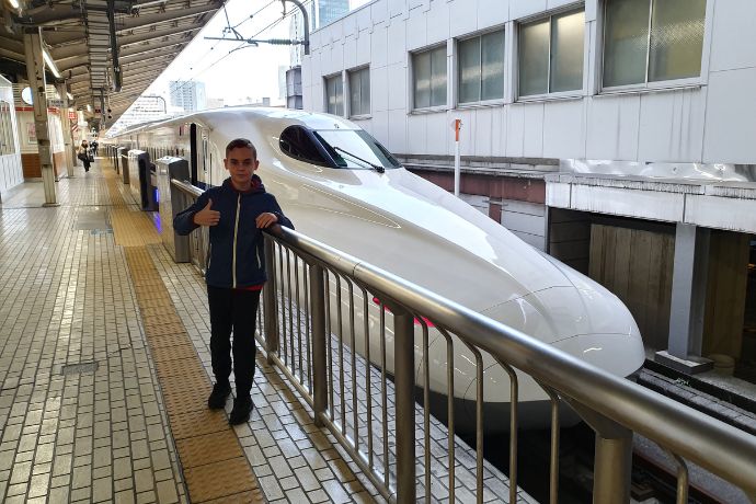 About to board the Shinkansen