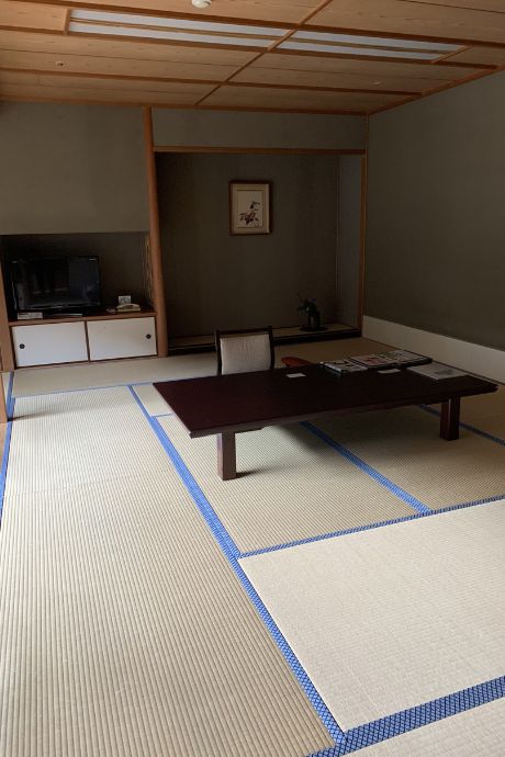 Ryokan guest room with low-set table