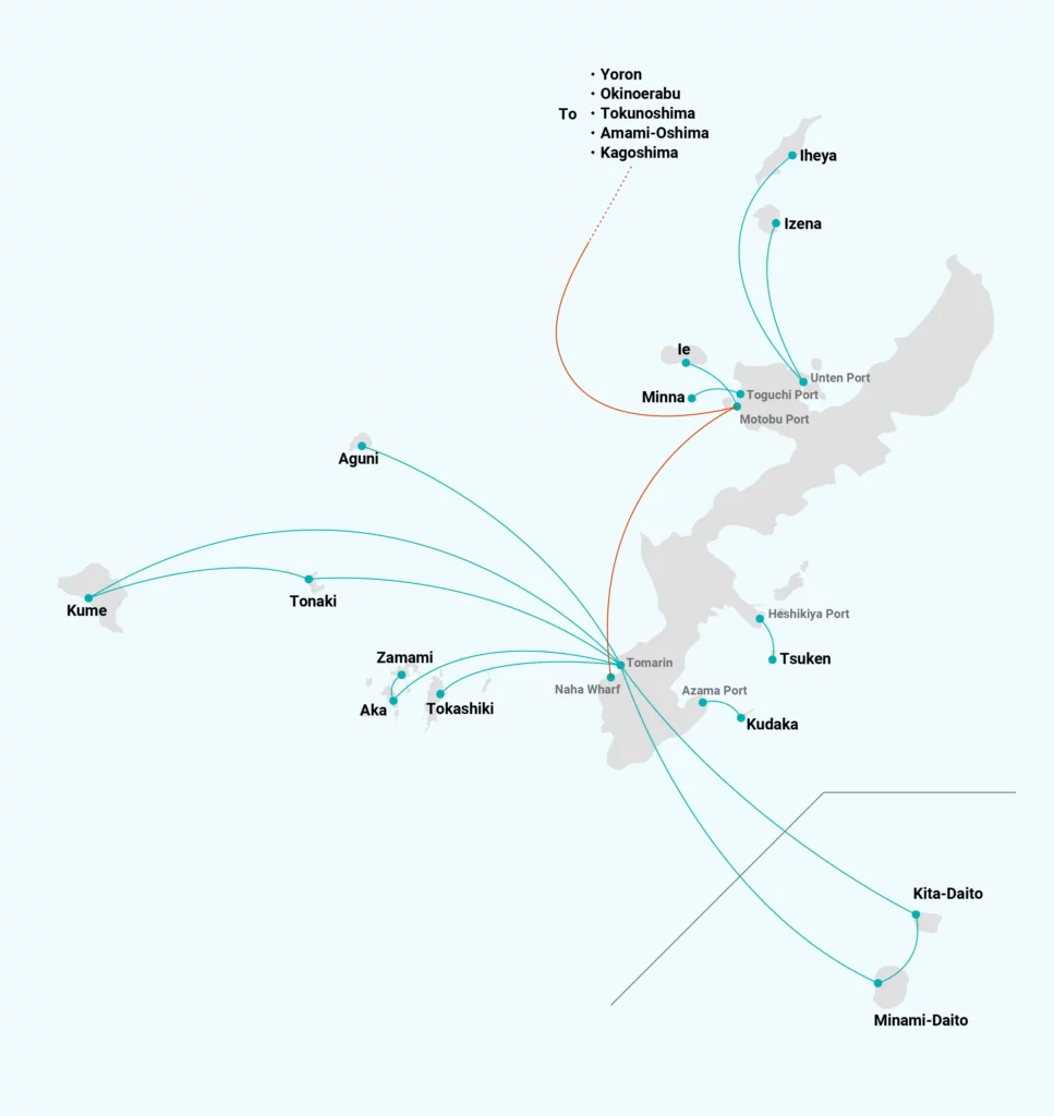 Okinawa Ferry Map
